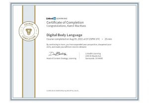 Certificate of Completion Digital Body Language